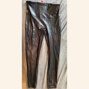 Spank faux leather leggings